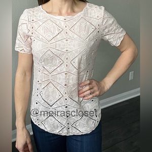 J. Crew Geometric Eyelet Top